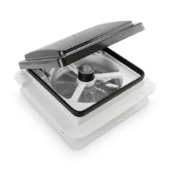 11" X 11" RV Roof Vent Fan Black Lid -RV accessories leisure coachworks 11 x 11 rv roof vent fan black lid 10717.1671214916