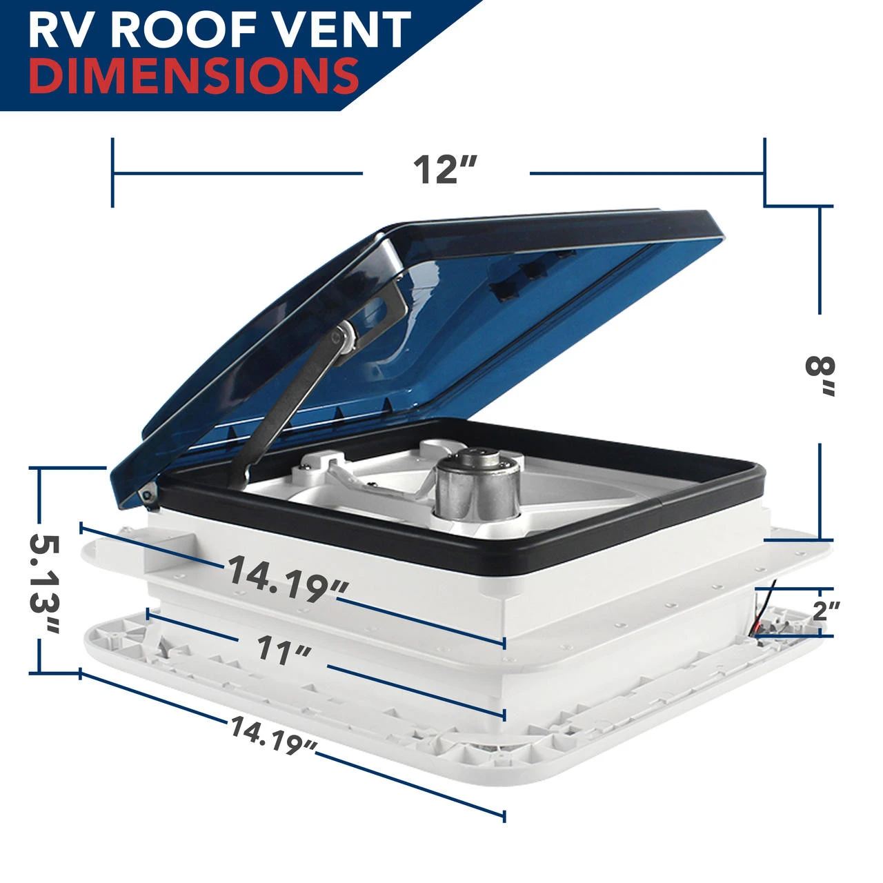 11" X 11" RV Roof Vent Fan with LED Light and Smoked Lid 11" X 11" RV Roof Vent Fan With LED Light And Smoked Lid -RV accessories leisure coachworks 11 x 11 rv roof vent fan with led light and smoked lid 52743.1642099066