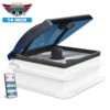 14" X 14" RV Roof Vent 2-Way 5 Speed Fan With Powered Riser Rain Sensor Remote And Smoked Lid 2 14" X 14" RV Roof Vent 2-Way 5 Speed Fan With Powered Riser Rain Sensor Remote And Smoked Lid -RV accessories leisure coachworks 14 x 14 rv roof vent 2 way 5 speed fan with powered riser rain sensor remote and smoked lid 48695.1673315583