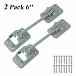 Leisure Coachworks 2-Pack Grey RV T-Style Door Holder Catch 6" For Latch Holder Camper Trailer Cargo Hatch (Grey, 6" 2-Pack)