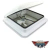 Leisure CW 14" RV Roof Vent 12 Volt Power FAN W/ WHITE Lid Inner Garnish Ring W