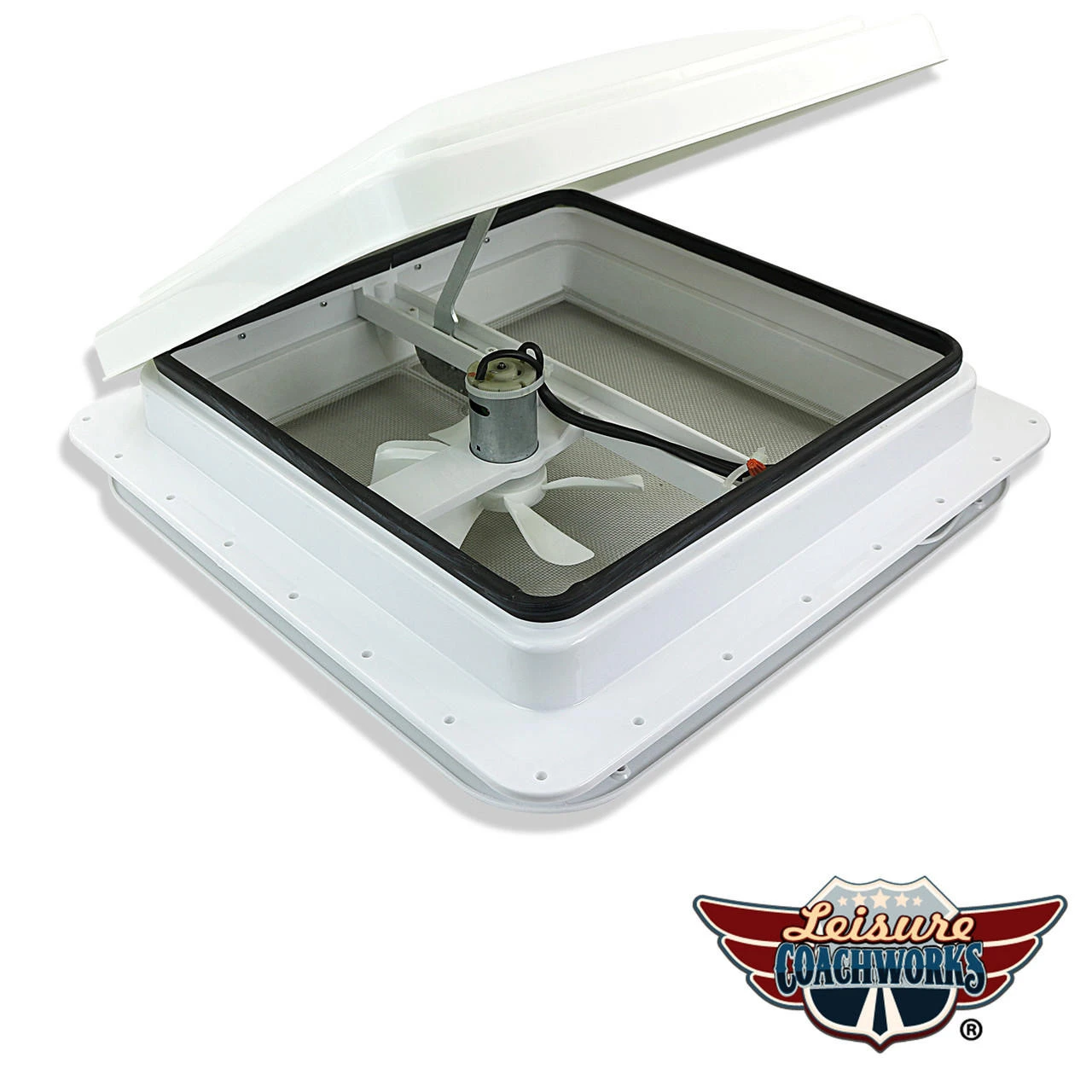 Leisure CW 14" RV Roof vent 12 volt power FAN w/ WHITE lid inner garnish ring W Leisure CW 14" RV Roof Vent 12 Volt Power FAN W/ WHITE Lid Inner Garnish Ring W -RV accessories leisure coachworks leisure cw 14 rv roof vent 12 volt power fan w white lid inner garnish ring w 42904.1699958884