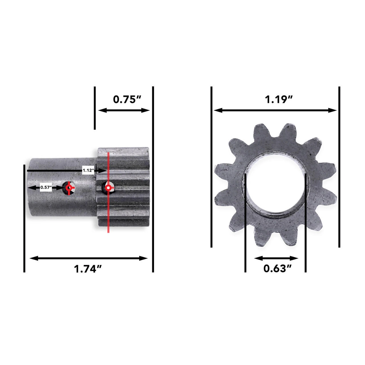 RV Slide Out System Gear 12 Tooth 3/4" Teeth - 5/8" Bore (Pin Not Included) RV Slide Out System Gear 12 Tooth 3/4" Teeth - 5/8" Bore (Pin Not Included) -RV accessories leisure coachworks rv slide out system gear 12 tooth 34 teeth 58 bore pin not included 27995.1685771418
