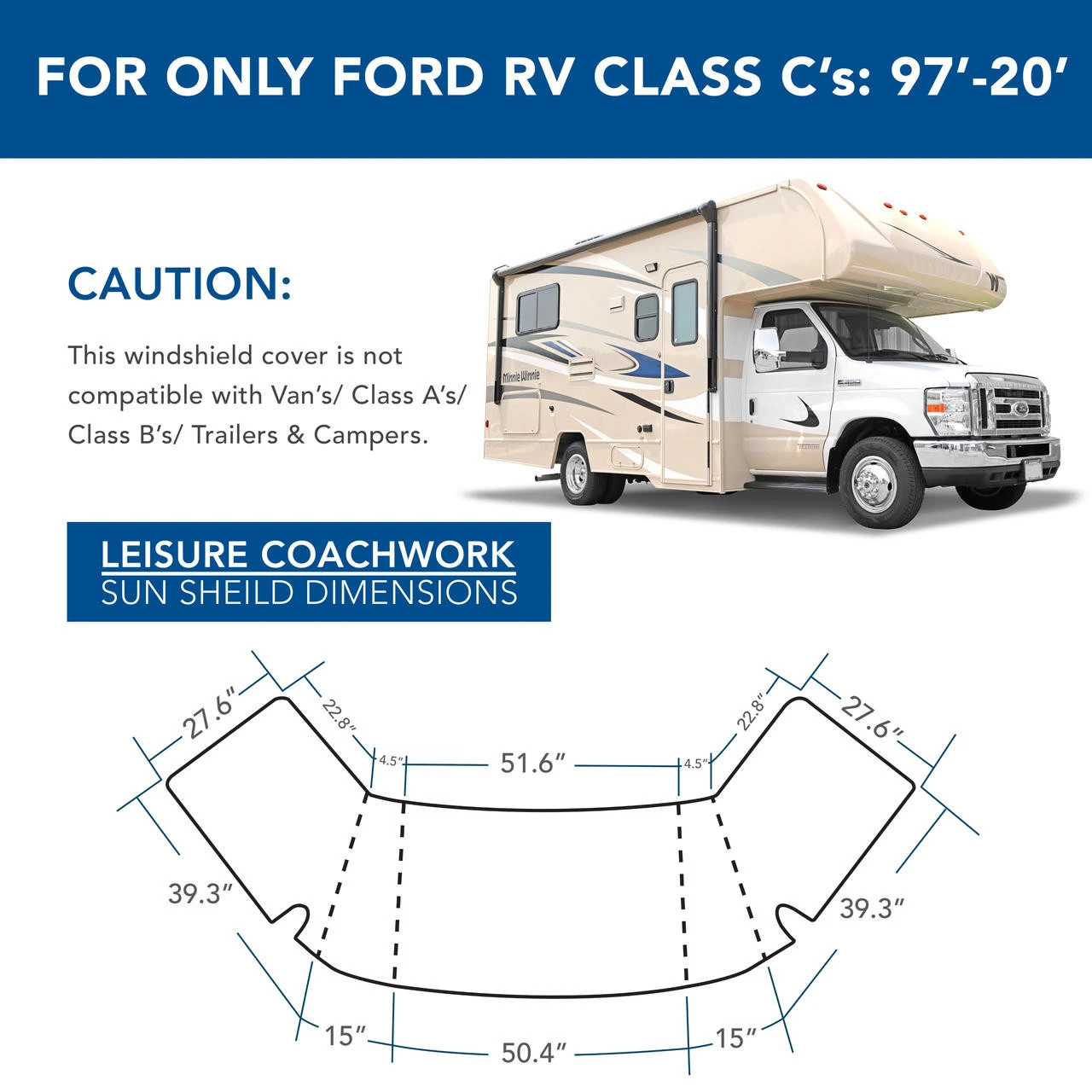 RV Sunshade Silver Windshield Cover 4 Layer Insulation For Class C Ford 1997-2021 RV Sunshade Silver Windshield Cover 4 Layer Insulation For Class C Ford 1997-2021 -RV accessories leisure coachworks rv sunshade silver windshield cover 4 layer insulation for class c ford 1997 2021 76025.1642097506