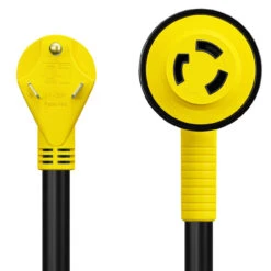 12" 90-Degree Dogbone RV Adapter 30 Amp Male And 30-Amp Female With Twist Lock And LED Indicator (30 Amp Male - 30 Amp Female Twist) -RV accessories leisure cords 12 90 degree dogbone rv adapter 30 amp male and 30 amp female with twist lock and led indicator 30 amp male 30 amp female twist 72145.1688366715