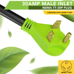 12" 90-Degree Dogbone RV Adapter 30 Amp Male And 50 Amp Female With Twist Lock And LED Power Indicator (30 Amp Male - 50 Amp Female Twist) 6 12" 90-Degree Dogbone RV Adapter 30 Amp Male And 50 Amp Female With Twist Lock And LED Power Indicator (30 Amp Male - 50 Amp Female Twist) -RV accessories leisure cords 12 90 degree dogbone rv adapter 30 amp male and 50 amp female with twist lock and led power indicator 30 amp male 50 amp female twist 09905.1674094137