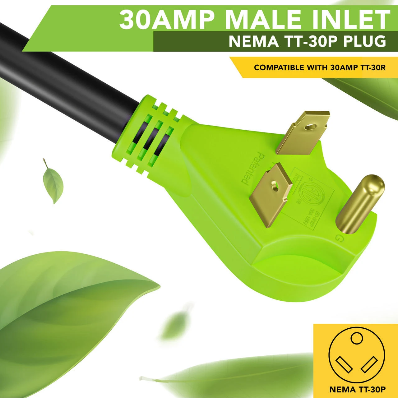 12" 90-Degree Dogbone RV Adapter 30 Amp Male and 50 Amp Female with Twist Lock and LED Power indicator (30 Amp Male - 50 Amp Female Twist) 12" 90-Degree Dogbone RV Adapter 30 Amp Male And 50 Amp Female With Twist Lock And LED Power Indicator (30 Amp Male - 50 Amp Female Twist) -RV accessories leisure cords 12 90 degree dogbone rv adapter 30 amp male and 50 amp female with twist lock and led power indicator 30 amp male 50 amp female twist 09905.1674094137