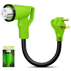 12" 90-Degree Dogbone RV Adapter 30 Amp Male And 50 Amp Female With Twist Lock And LED Power Indicator (30 Amp Male - 50 Amp Female Twist) 8 12" 90-Degree Dogbone RV Adapter 30 Amp Male And 50 Amp Female With Twist Lock And LED Power Indicator (30 Amp Male - 50 Amp Female Twist) -RV accessories leisure cords 12 90 degree dogbone rv adapter 30 amp male and 50 amp female with twist lock and led power indicator 30 amp male 50 amp female twist 63412.1674094135