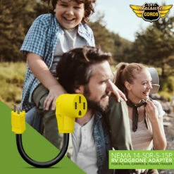 15 Amp Male To 50 Amp Female 12" Dogbone Adapter RV Electrical Converter Cord Cable -RV accessories leisure cords 15 amp male to 50 amp female 12 dogbone adapter rv electrical converter cord cable 90815.1679370487