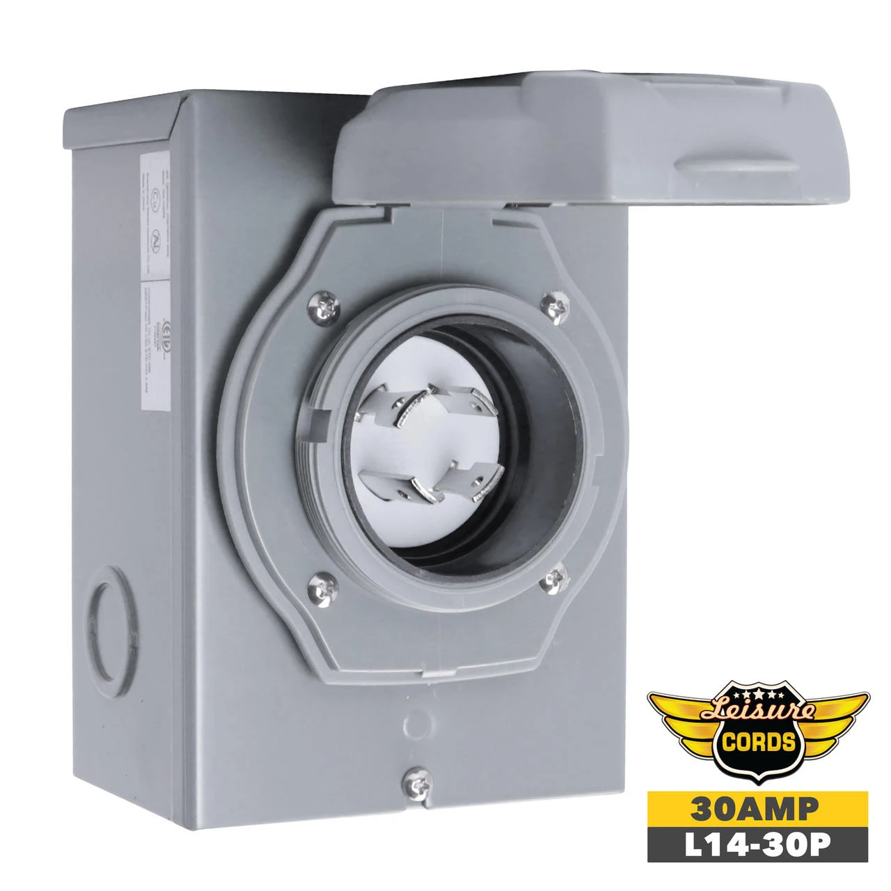 30 Amp Generator Power Inlet Box NEMA L14-30P 120 Volt ETL Listed -RV accessories leisure cords 30 amp generator power inlet box nema l14 30p 120 volt etl listed 67625.1642095103
