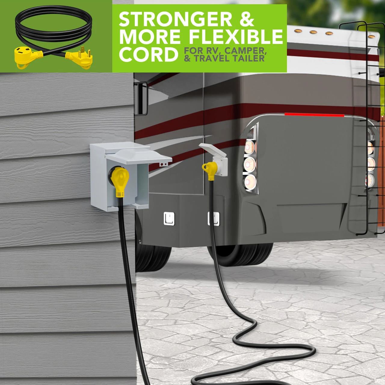 30 amp RV Power Extension Cord with LED Power indictor - 30 Amp Male to 30 Amp Female Standard Plug 10 Foot 30 Amp RV Power Extension Cord With LED Power Indictor - 30 Amp Male To 30 Amp Female Standard Plug 10 Foot -RV accessories leisure cords 30 amp rv power extension cord with led power indictor 30 amp male to 30 amp female standard plug 10 foot 32589.1682743932