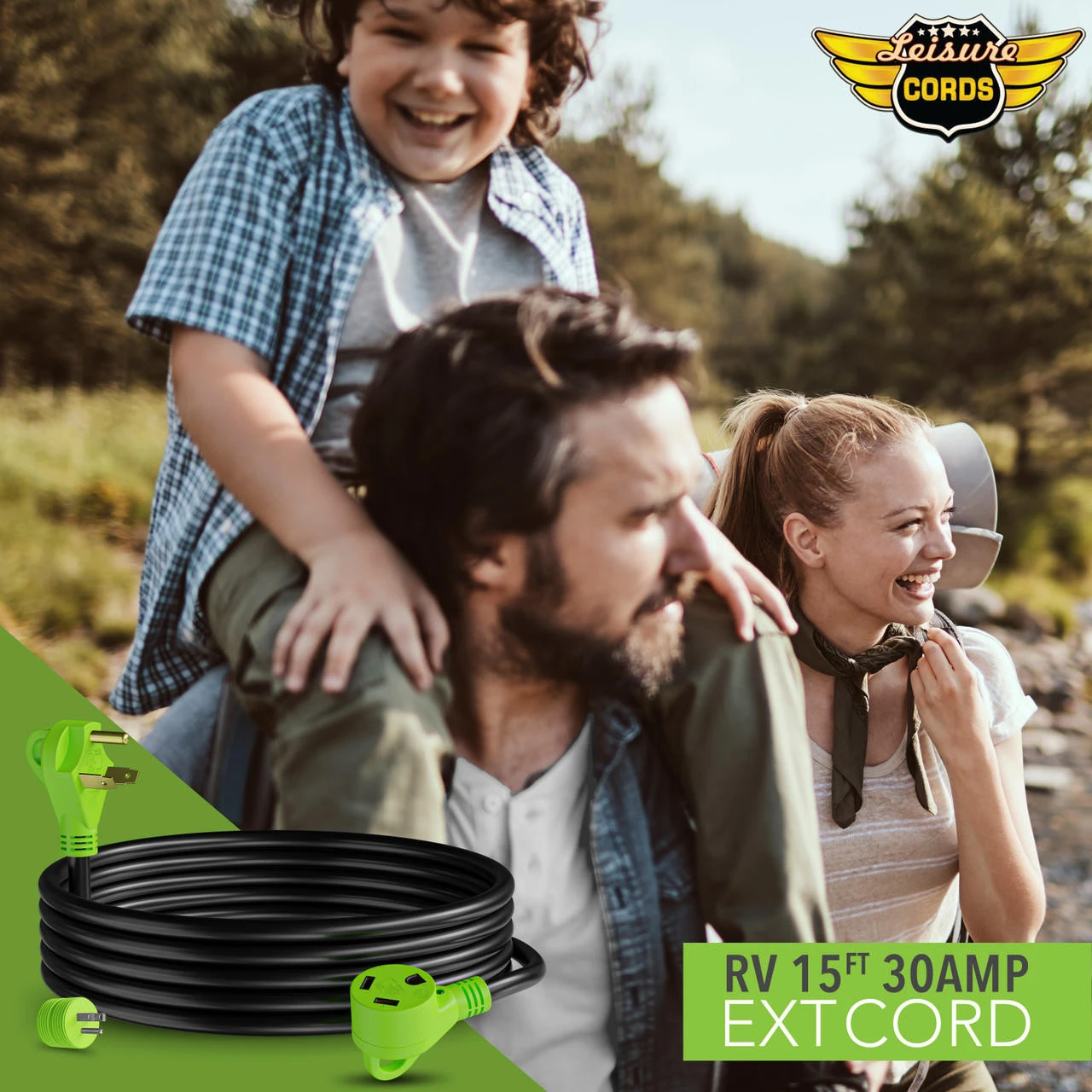 30 amp RV Power Extension Cord with LED Power indictor - 30 Amp Male to 30 Amp Female Standard Plug 15 Foot 30 Amp RV Power Extension Cord With LED Power Indictor - 30 Amp Male To 30 Amp Female Standard Plug 15 Foot -RV accessories leisure cords 30 amp rv power extension cord with led power indictor 30 amp male to 30 amp female standard plug 15 foot 22574.1664407314