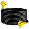 30 Amp RV Power Extension Cord With LED Power Indictor - 30 Amp Male To 30 Amp Female Standard Plug 50 Foot