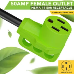 50 Amp RV Power Extension Cord With LED Power Indictor - 50 Amp Male To 50 Amp Female Standard Plug 50 Foot -RV accessories leisure cords 50 amp rv power extension cord with led power indictor 50 amp male to 50 amp female standard plug 50 foot 00535.1656536535