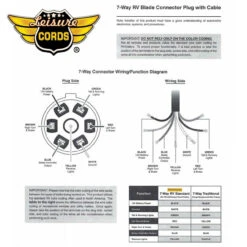 7 Way Inline Extension Cord With Weatherproof Double Prongs Connector (12 Feet) -RV accessories leisure cords 7 way inline extension cord with weatherproof double prongs connector 12 feet 52175.1642094880