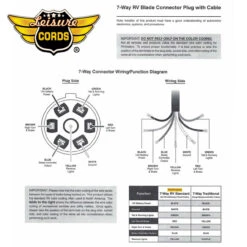 7 Way Inline Extension Cord With Weatherproof Double Prongs Connector (6 Feet) -RV accessories leisure cords 7 way inline extension cord with weatherproof double prongs connector 6 feet 75981.1642096084
