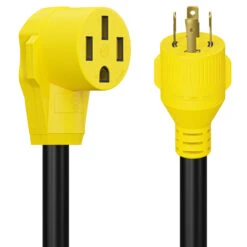 Gen RV 12" L14-30P 30Amp Locking 4-Prong Plug To Standard RV Receptacle Generator Adapter With Grip -RV accessories leisure cords gen rv 12 l14 30p 30amp locking 4 prong plug to standard rv receptacle generator adapter with grip 66570.1688366693