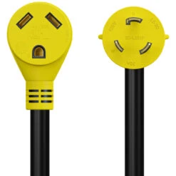 Gen RV 12" L5-30 AMP Locking 3-Prong Plug To Standard RV Receptacle Generator Adapter With Grip -RV accessories leisure cords gen rv 12 l5 30 amp locking 3 prong plug to standard rv receptacle generator adapter with grip 36015.1681446414