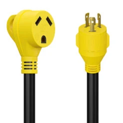 Gen RV 12" L5-30 AMP Locking 3-Prong Plug To Standard RV Receptacle Generator Adapter With Grip -RV accessories leisure cords gen rv 12 l5 30 amp locking 3 prong plug to standard rv receptacle generator adapter with grip 53827.1681446422
