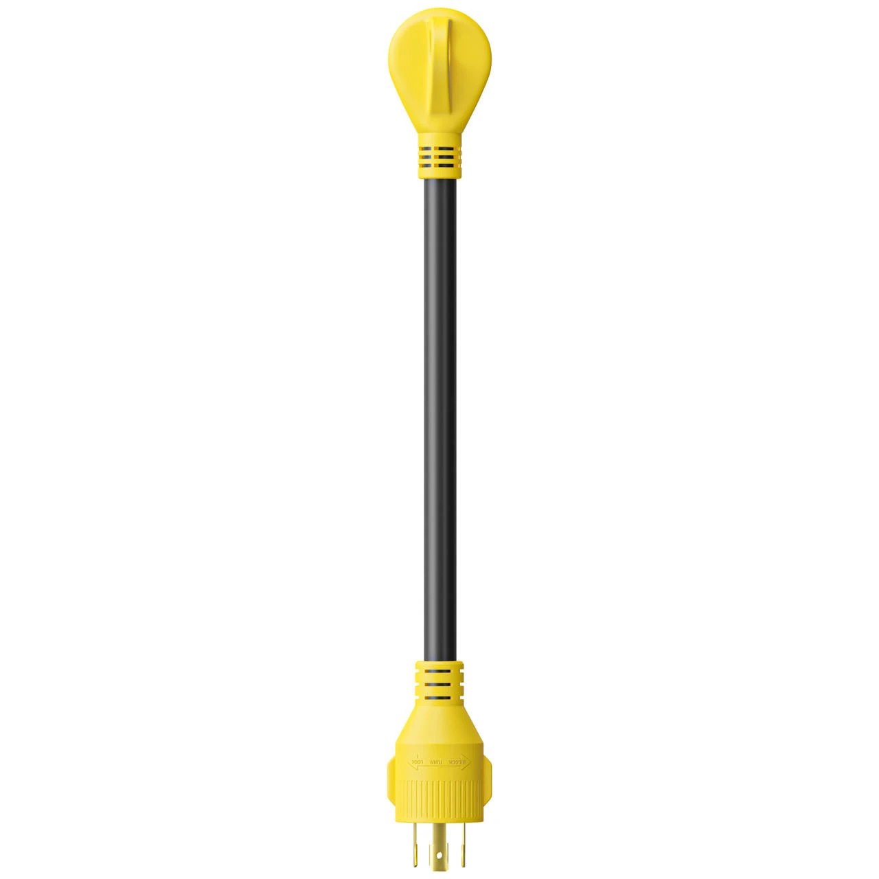 Gen RV 18" 30 AMP Locking 3 Or 4 Prong Plug To Standard RV TT-30R Receptacle Generator Adapter with Grip Gen RV 18" 30 AMP Locking 3 Or 4 Prong Plug To Standard RV TT-30R Receptacle Generator Adapter With Grip -RV accessories leisure cords gen rv 18 30 amp locking 3 or 4 prong plug to standard rv tt 30r receptacle generator adapter with grip 33568.1681446404