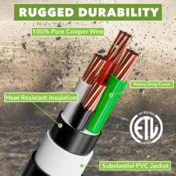 Gen RV 30 Amp Generator Cord, 4-Prong 10 Gauge Heavy Duty L14-30 Generator Power Cord Up To 7,500W -RV accessories leisure cords gen rv 30 amp generator cord 4 prong 10 gauge heavy duty l14 30 generator power cord up to 7500w 62848.1685771392