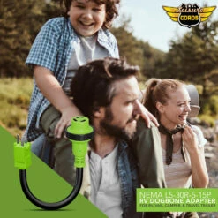 Power Cord Plug Adapter 15 Amp Male To 30 Amp Twist To Lock Female 12" RV Electrical Converter Cord Cable With LED Indicator Light -RV accessories leisure cords power cord plug adapter 15 amp male to 30 amp twist to lock female 12 rv electrical converter cord cable with led indicator light 60560.1677813526