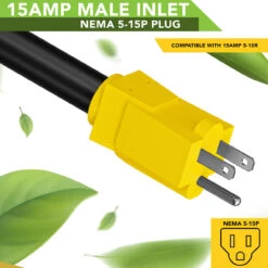 Power Cord Plug Adapter 15 Amp Male To 50 Amp Twist To Lock Female 12" RV Electrical Converter Cord Cable With LED Indicator Light -RV accessories leisure cords power cord plug adapter 15 amp male to 50 amp twist to lock female 12 rv electrical converter cord cable with led indicator light 18710.1683695295