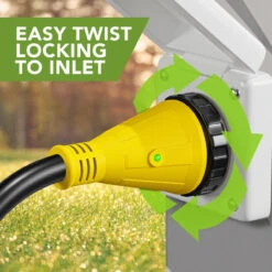 Power Cord Plug Adapter 15 Amp Male To 50 Amp Twist To Lock Female 12" RV Electrical Converter Cord Cable With LED Indicator Light -RV accessories leisure cords power cord plug adapter 15 amp male to 50 amp twist to lock female 12 rv electrical converter cord cable with led indicator light 49120.1683695290