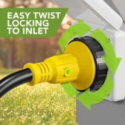 Power Cord Plug Adapter 30 Amp Male To 30 Amp Twist To Lock Female 12" RV Electrical Converter Cord Cable With LED Indicator Light -RV accessories leisure cords power cord plug adapter 30 amp male to 30 amp twist to lock female 12 rv electrical converter cord cable with led indicator light 09316.1683781796