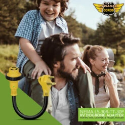 Power Cord Plug Adapter 30 Amp Male To 30 Amp Twist To Lock Female 12" RV Electrical Converter Cord Cable With LED Indicator Light -RV accessories leisure cords power cord plug adapter 30 amp male to 30 amp twist to lock female 12 rv electrical converter cord cable with led indicator light 56540.1683735660