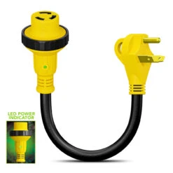 Power Cord Plug Adapter 30 Amp Male To 30 Amp Twist To Lock Female 12" RV Electrical Converter Cord Cable With LED Indicator Light -RV accessories leisure cords power cord plug adapter 30 amp male to 30 amp twist to lock female 12 rv electrical converter cord cable with led indicator light 67751.1683781797