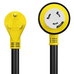 Power Cord Plug Adapter 30 Amp Male To 50 Amp Twist To Lock Female 12" RV Electrical Converter Cord Cable With LED Indicator Light 4 Power Cord Plug Adapter 30 Amp Male To 50 Amp Twist To Lock Female 12" RV Electrical Converter Cord Cable With LED Indicator Light -RV accessories leisure cords power cord plug adapter 30 amp male to 50 amp twist to lock female 12 rv electrical converter cord cable with led indicator light 28390.1683695281