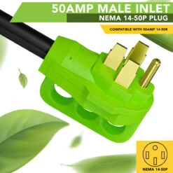 Power Cord Plug Adapter 50 Amp Male To 50 Amp Twist To Lock Female 12" RV Electrical Converter Cord Cable With LED Indicator Light -RV accessories leisure cords power cord plug adapter 50 amp male to 50 amp twist to lock female 12 rv electrical converter cord cable with led indicator light 56593.1694507824