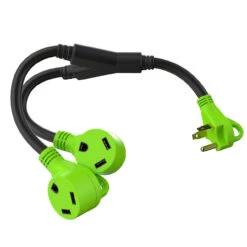 RV Y Adapter Cord 30 Amp Male Plug To Two 30 Amp Female 24" With Handle -RV accessories leisure cords rv y adapter cord 30 amp male plug to two 30 amp female 24 with handle 02277.1678159551