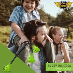 RV Y Adapter Cord 30 Amp Male Plug To Two 30 Amp Female 24" With Handle -RV accessories leisure cords rv y adapter cord 30 amp male plug to two 30 amp female 24 with handle 80290.1677900021