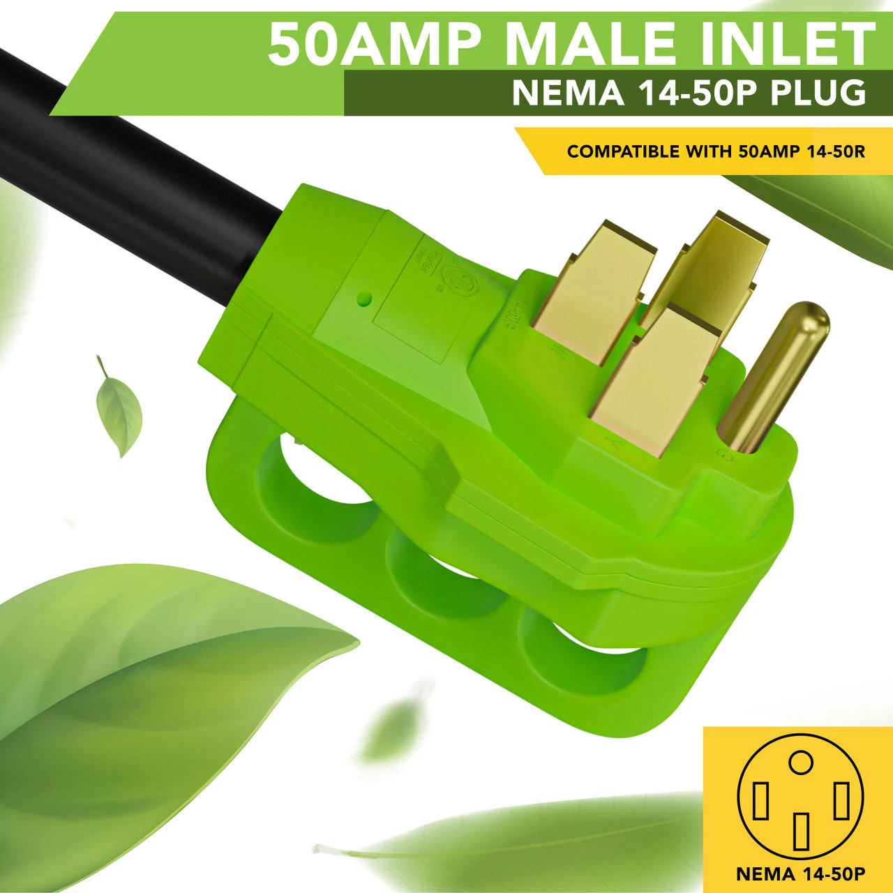 RV Y Adapter Cord 50 Amp Male Plug to Two 30 Amp Female 24" with Handle RV Y Adapter Cord 50 Amp Male Plug To Two 30 Amp Female 24" With Handle -RV accessories leisure cords rv y adapter cord 50 amp male plug to two 30 amp female 24 with handle 78809.1674613148