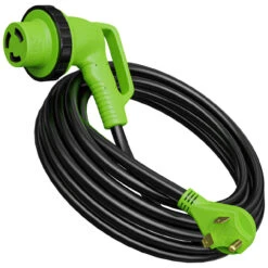 Twist Lock RV 30 Amp Power Cord With LED Power Indictor - 30 Amp Male To 30 Amp 90 Degree Female Locking Plug 36 Foot -RV accessories leisure cords twist lock rv 30 amp power cord with led power indictor 30 amp male to 30 amp 90 degree female locking plug 36 foot 24445.1682484366
