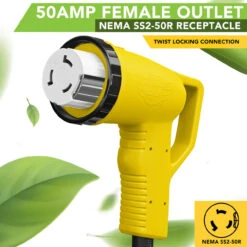 Twist Lock RV 50 Amp Power Cord With LED Power Indictor - 50 Amp Male To 50 Amp 90 Degree Female Locking Plug 36 Foot -RV accessories leisure cords twist lock rv 50 amp power cord with led power indictor 50 amp male to 50 amp 90 degree female locking plug 36 foot 32463.1683349310