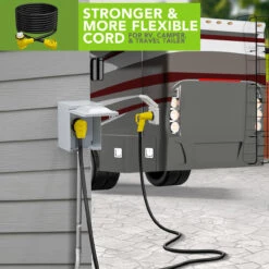 Twist Lock RV 50 Amp Power Cord With LED Power Indictor - 50 Amp Male To 50 Amp 90 Degree Female Locking Plug 36 Foot -RV accessories leisure cords twist lock rv 50 amp power cord with led power indictor 50 amp male to 50 amp 90 degree female locking plug 36 foot 43909.1683349305