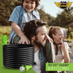 Twist Lock RV 50 Amp Power Cord With LED Power Indictor - 50 Amp Male To 50 Amp Female Locking Plug 50 Foot -RV accessories leisure cords twist lock rv 50 amp power cord with led power indictor 50 amp male to 50 amp female locking plug 50 foot 57647.1657228301