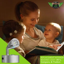 Leisure LED 4" 12V RV Interior Reading Light With Touch Activated Dimming Settings/Multi-Color Modes, Brushed Nickel Finish -RV accessories leisure led 12v rv interior reading light with touch activated dimming settingsmulti color modes 16575.1664407305