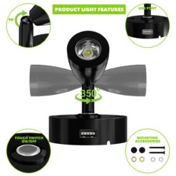 Leisure LED 3" 12V RV Interior Reading Light With Touch Activated Dimming Settings, Black Finish -RV accessories leisure led 3 12v rv interior reading light with touch activated dimming settings black finish 40179.1665617986