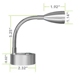 Leisure LED 8" 12V RV Flexible Gooseneck Interior Reading Light With Touch Activated Dimming Settings/Multi-Color Modes, Brushed Nickel Finish 3 Leisure LED 8" 12V RV Flexible Gooseneck Interior Reading Light With Touch Activated Dimming Settings/Multi-Color Modes, Brushed Nickel Finish -RV accessories leisure led 8 12v rv flexible gooseneck interior reading light with touch activated dimming settingsmulti color modes brushed nickel finish 01530.1664580228