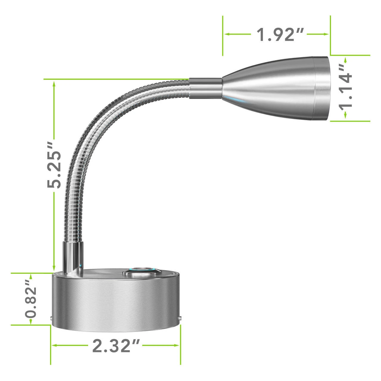 Leisure LED 8" 12V RV Flexible Gooseneck Interior Reading Light with Touch Activated Dimming Settings/Multi-Color Modes, Brushed Nickel Finish Leisure LED 8" 12V RV Flexible Gooseneck Interior Reading Light With Touch Activated Dimming Settings/Multi-Color Modes, Brushed Nickel Finish -RV accessories leisure led 8 12v rv flexible gooseneck interior reading light with touch activated dimming settingsmulti color modes brushed nickel finish 01530.1664580228