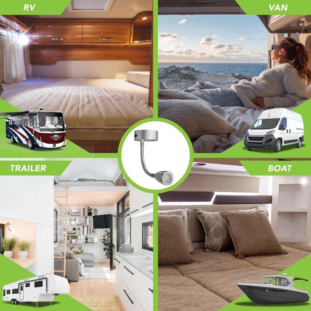 Leisure LED 8" 12V RV Flexible Gooseneck Interior Reading Light with Touch Activated Dimming Settings/Multi-Color Modes, Brushed Nickel Finish Leisure LED 8" 12V RV Flexible Gooseneck Interior Reading Light With Touch Activated Dimming Settings/Multi-Color Modes, Brushed Nickel Finish -RV accessories leisure led 8 12v rv flexible gooseneck interior reading light with touch activated dimming settingsmulti color modes brushed nickel finish 03182.1664580231