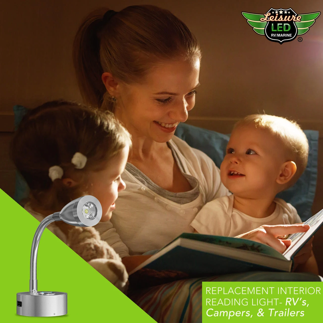 Leisure LED 8" 12V RV Flexible Gooseneck Interior Reading Light with Touch Activated Dimming Settings/Multi-Color Modes, Brushed Nickel Finish Leisure LED 8" 12V RV Flexible Gooseneck Interior Reading Light With Touch Activated Dimming Settings/Multi-Color Modes, Brushed Nickel Finish -RV accessories leisure led 8 12v rv flexible gooseneck interior reading light with touch activated dimming settingsmulti color modes brushed nickel finish 53023.1664580230