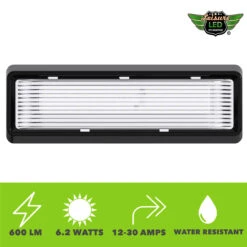 LED RV Exterior Porch Utility Light XL 12v 650 Lumen Lighting Fixture Black Base -RV accessories leisure led led rv exterior porch utility light xl 12v 650 lumen lighting fixture black base 36112.1642094759