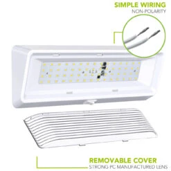 LED RV Exterior Porch Utility Light XL 12v 650 Lumen Lighting Fixture White Base -RV accessories leisure led led rv exterior porch utility light xl 12v 650 lumen lighting fixture white base 85582.1642097523