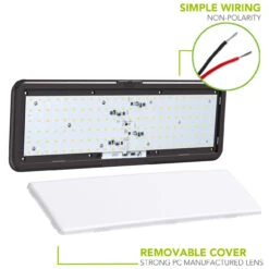 LED RV LED Ceiling Interior Light Fixture 1450 Lumen With Touch Dimmer Switch 12V 20 X 6" Natural White 4000-4500K With Bronze Trim -RV accessories leisure led led rv led ceiling interior light fixture 1450 lumen with touch dimmer switch 12v 20 x 6 natural white 4000 4500k with bronze trim 90736.1642099169