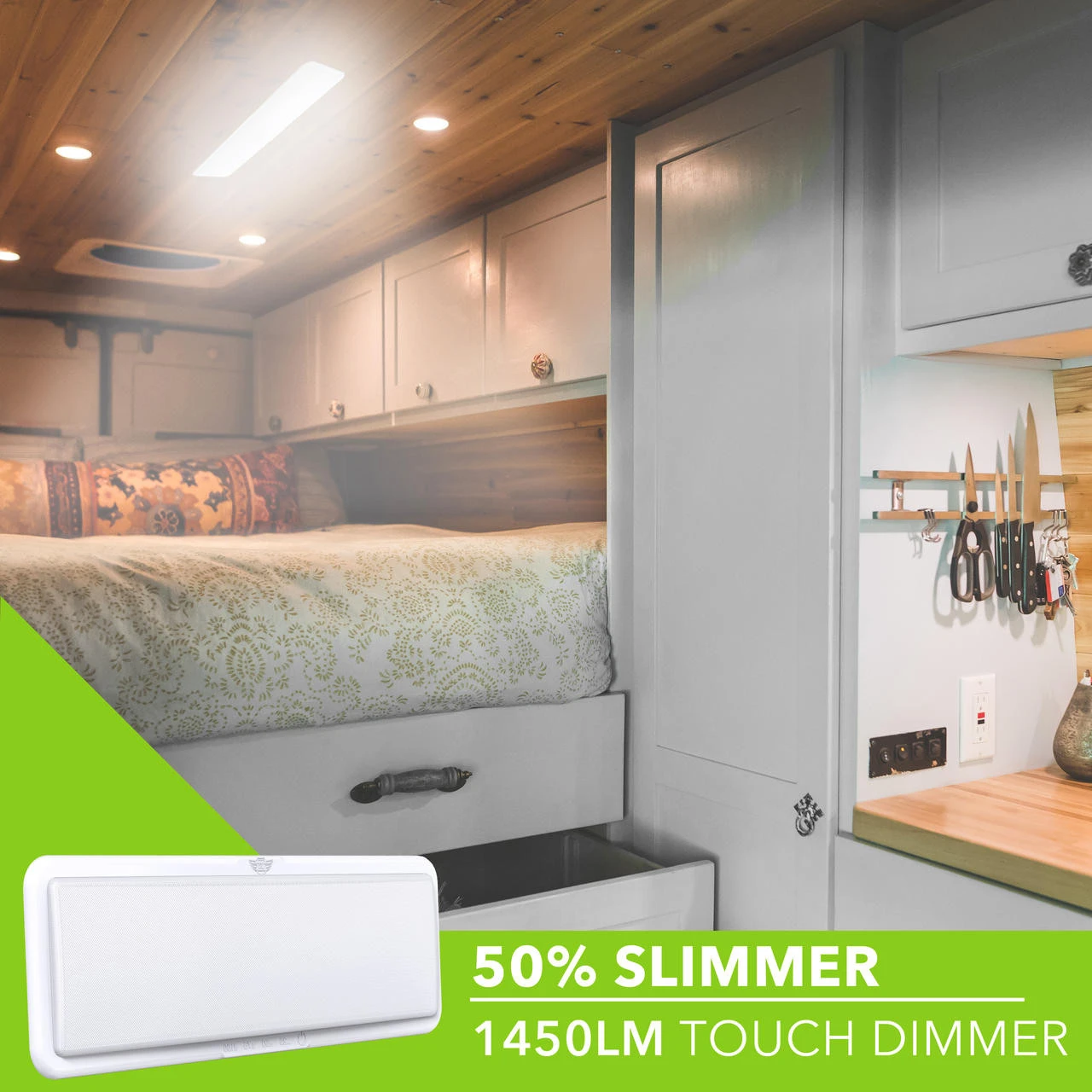 LED RV LED Ceiling Interior Light Fixture 1450 Lumen with Touch Dimmer Switch 12V 20 x 6" Natural White 4000-4500K With White Trim LED RV LED Ceiling Interior Light Fixture 1450 Lumen With Touch Dimmer Switch 12V 20 X 6" Natural White 4000-4500K With White Trim -RV accessories leisure led led rv led ceiling interior light fixture 1450 lumen with touch dimmer switch 12v 20 x 6 natural white 4000 4500k with white trim 34821.1642096791